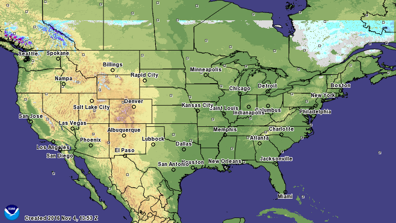 Map of Modeled Snow Water Equivalent