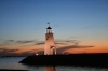 A photo of Oklahoma City's own Lighthouse on Lake Hefner taken from a sailboat