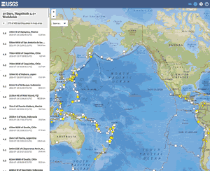 map of latest earthquakes