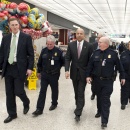 Secretary Jeh Johnson and TSA Administrator Pistole receive a briefing and tour at Dulles Airport 