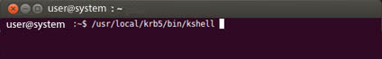 Shell window executing the kshell command