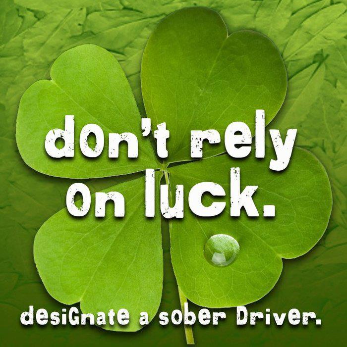 Graphic advising against drinking and driving on St. Patrick's Day