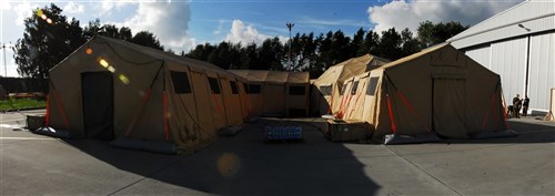 U.S. Air Force special operations personnel deployed in support of the Jackal Stone 10 exercise worked inside the ARRK, or Air Rapid Response Kit. The highly-mobile tents are set up to create a self-sustaining environment for living and working in austere environments. Jackal Stone is an annual international special operations forces (SOF) exercise held in Europe. Its objective is to enhance capabilities and interoperability amongst the participating special operations forces as well as build mutual respect while sharing doctrinal concepts. The exercise, which is coordinated by U.S. Special Operations Command Europe, includes Poland, Lithuania, Latvia, Croatia, Romania, and Ukraine. (U.S. Army photo by Sgt. Eric J. Glassey)