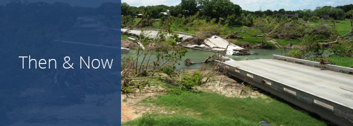  Storms and flooding destroyed a bridge in Wimberley, Texas, in June 2015. 