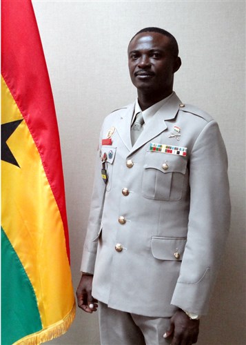 FORT BLISS, Texas - Pictured is Master Warrant Officer Dickson Owusu, sergeant major of the Ghana Army, who was inducted into the U.S. Army Sergeants Major Academy's International Military Student Hall of Fame in July 2011. Owusu, 44, is a career Non-Commissioned Officer with more than 25 years of service to his nation. He is from Kwahu Aman in eastern Ghana. (Courtesy photo)