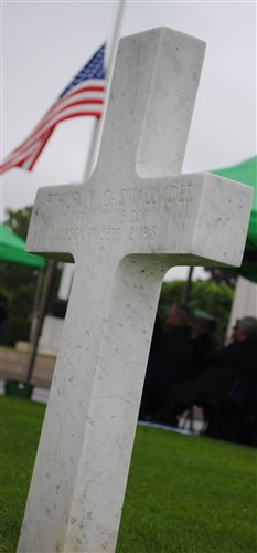 The grave of a Soldier at the Saint Mihiel American Cemetery during the Memorial Day ceremony there, May 26. 