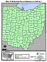 Map of declared counties for [Ohio Severe Storms (EM-3346)]