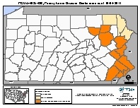 Map of declared counties for [Pennsylvania Hurricane Irene (DR-4025)]