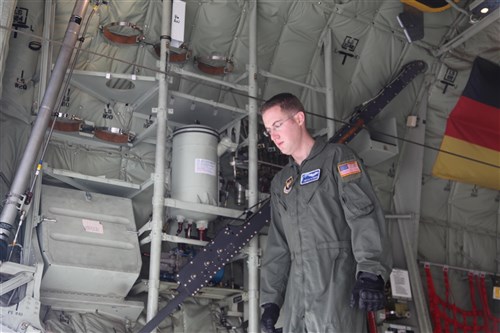 Members of the 37th Airlift Squadron, Blue-Tail Fliers, out of Ramstein AB, Germany, load supplies onto a C-130 Hercules (Christine)  on Oct. 29, 2011 on Ramstein AB, Germany. The purpose of the supplies is to aid in the relief efforts for the earthquake that devastated the country of Turkey. 