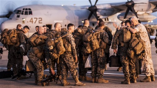 U.S. Marines and sailors assigned to Special Purpose Marine Air-Ground Task Force Crisis Response Africa (SPMAGTF-CR-AF) arrived in Monrovia, Liberia, andare ready to provide support to Operation United Assistance, Oct. 9, 2014.
