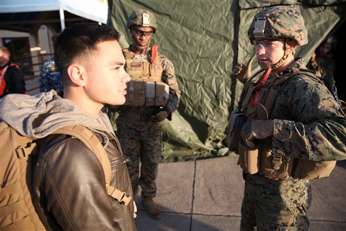 Nearly 100 Marines and sailors with Special-Purpose Marine Air-Ground Task Force Crisis Response-Africa established an evacuation control center for an exercise in Naval Air Station Sigonella, Italy. The exercise prepared the crisis response unit for a military assisted departure mission. The passenger terminal used hosted a real ECC 19 months ago when SPMAGTF-CR-AF, assisted in the evacuation of U.S. personnel from the U.S. embassy in Tripoli, Libya. U.S. citizens and embassy personnel traveled by ground convoy to neighboring Tunisia, before being flown to NAS Sigonella, where they were processed through the ECC before moving on to other locations.