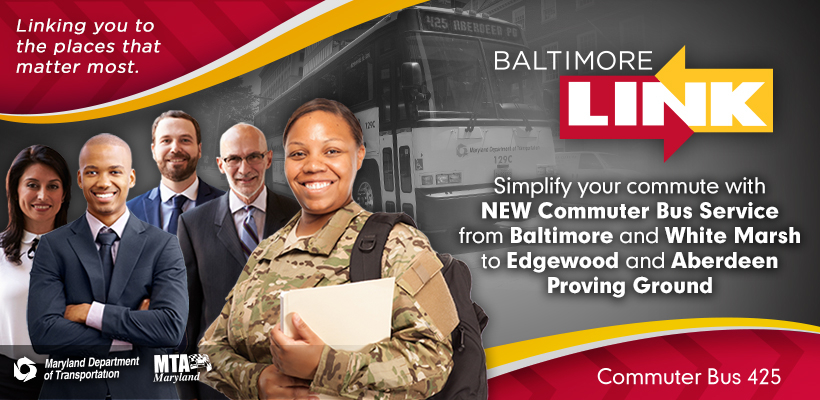 BaltimoreLink Banner for Commuter Bus #425