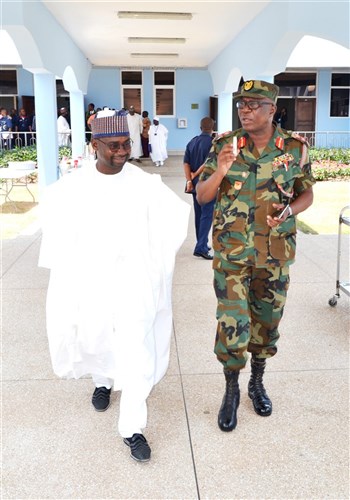 WADPI Graduates:  Mr. Mohammed Sani Sidi (left),Director General of the National Emergency Management Agency in Nigeria, in a dialogue with the National Coordinator of National Disaster Management Organization (NADMO) in Ghana, Brig. Gen. Francis Vib-Sanziri.  Both men attended the graduation ceremony of the 7th West African Disaster Preparedness Initiative class of nearly 120 people from Nigeria and Liberia, at the Kofi Annan International Peacekeeping Training Centre (KAIPTC) in Accra, Ghana, Sept. 18, 2015.  Funded by U.S. AFRICOM and executed by KAIPTC, the National Disaster  Management Organization (NADMO) of Ghana, and the Economic Community of West African States (ECOWAS), WADPI aims to strengthen national capacities in disaster preparedness, response and management among 17 African Partner Nations, primarily ECOWAS member states, and Mauritania, Chad and Cameroon. (Photo by the KAIPTC-WADPI Communications Team/Released)