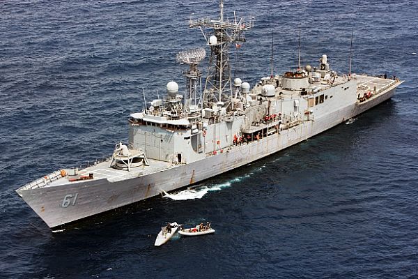 PACIFIC OCEAN (May 18, 2014) U.S. Coast Guard Law Enforcement Detachment (LEDET) and the guided-missile frigate USS Ingraham (FFG 61) intercept 2,381 kilograms of cocaine worth more than $107 million aboard a self-propelled semi-submersible. U.S. Navy photo.