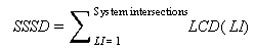 SSSD equals the sum of LCD open parenthesis LI closed parenthesis from LI equals 1 to system intersections.