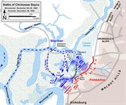 Battlefield at Chickasaw Bayou: The Walnut Hills, north of Vicksburg, was the objective of Sherman’s attack at Chickasaw Bayou. But the bravery of Union soldiers could not overcome the strength of the Confederate position or the determined resistance offered by the men in gray.