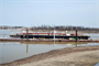 Ensley Engineer Yard and Marine Maintnenace Center&#39;s Plant Section in operation. With revetment season over, Revetment Mooring Barge 7401 sits on dry dock 5801 for minor repairs. (USACE Photo/Brenda Beasley)