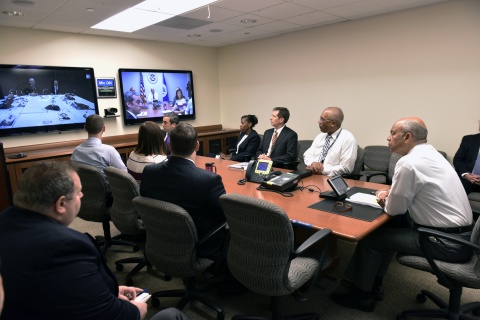 Secretary Johnson receiving daily Cleveland Operational briefing