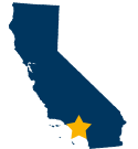 Map icon showing the approximate location of Los Angeles, California.