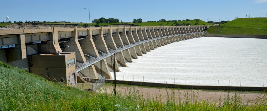 The Garrison Dam on Lake Sakakawea