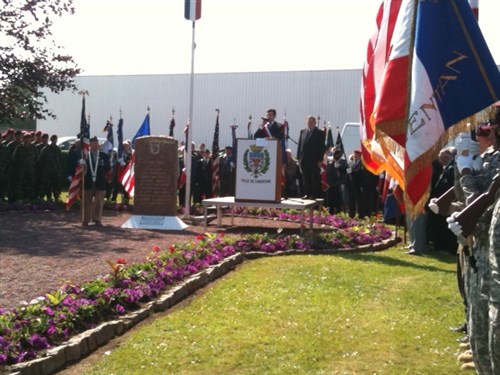 The mayor of Carentan opens his city's ceremony remembering D-Day

