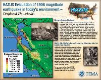  HAZUS Evaluation of 1906 Magnitude Earthquake Displaced Households map