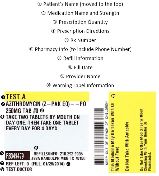 Precription Label Screenshot