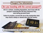 U.S. civilians, including dependents, on official orders to the United Kingdom should use their passport containing the UK Entry Clearance Visa for all travel, including non-official trips or vacations. (Courtesy graphic)