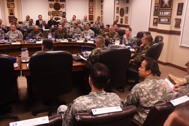 U.S. Army South hosts the U.S.-Colombia Bilateral Army Staff Talks Executive Meeting at its headquarters in San Antonio, April 28 - May 1, 2015.