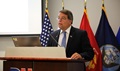 Dr. Thomas DeGraba, National Intrepid Center of Excellence chief innovation officer, shares updates to the clinical practice guidelines for the management of concussion during the 2016 DCoE Summit Sept. 13, 2016, at the Defense Health Headquarters, Virginia. (DCoE photo by Terry Welch)