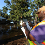 <p>Lumberton, NC, USA--October 12, 2016--A FEMA inspector&nbsp;starts to work in neighborhoods impacted by Hurricane Matthew. &nbsp;Residents impacted by the recent flooding should register with FEMA by calling&nbsp;800-621-3362 (711 or Video Relay Service) or&nbsp;800-462-7585 for TTY. &nbsp;Residents may also apply for assistance online at www.DisasterAssistance.gov.</p>

<p>Jocelyn Augustino/FEMA</p>

<p>&nbsp;</p>