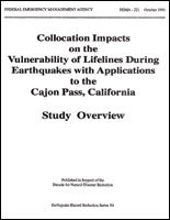 Cover photo for the document: FEMA 221, Collocation Impacts on the Vulnerability of Lifelines during Earthquakes with Applications to the Cajon Pass, California: Study Overview