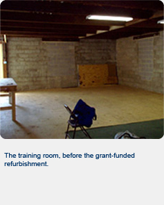 The training room, before the grant-funded refurbishment