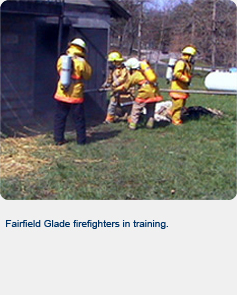 Fairfield Glade firefighters in training.
