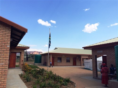 The new classrooms at the Lesodi-Motlana primary school house 230 students in grades five through seven. An administrative building and hygienic latrines were also constructed.