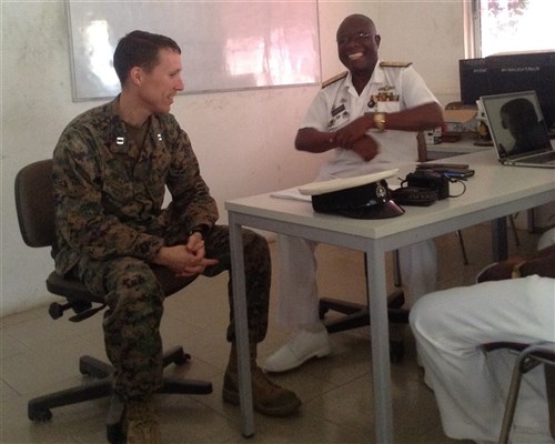 U.S. service members recently completed the second module of Tactical Intelligence Support to Maritime Operations course for the Ghanaian Navy and Maritime Police Force, Dec. 7-18, at Ghana’s Eastern Naval Command Headquarters here. This course has already paid dividends, according to Foster Kotoku, the Ghanaian Maritime Police Force assistant superintendent. During the two-week course, students from the Ghanaian Maritime Police Force seized an undisclosed amount of illicit drugs from a smuggler on a ferry. With follow-on questioning, the police forces were led to a higher connection in the drug trade.