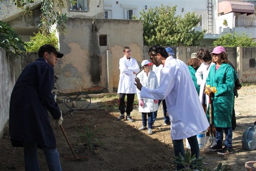 Students learn horticulture skills at the special education vocational training center in Ariana, Tunisia Nov. 3. A $675,000 extension to the center was funded by the AFRICOM Humanitarian Assistance Program. 