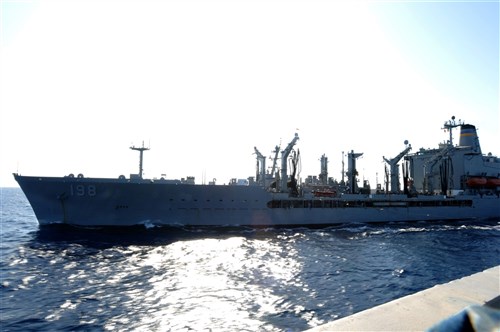 MEDITERRANEAN SEA (June 11, 2011) -- USS Stephen W. Groves (FFG 29) comes alongside Military Sealift Command fleet replenishment oiler USNS Big Horn (T-AO 198) in anticipation of conducting a replenishment at sea, June 11, as a part of Phoenix Express 2011. Phoenix Express, a three-week exercise divided into in-port and underway training phases, is designed to enhance regional maritime partnerships among the 13 participating countries in their efforts to deter illicit trafficking at sea.  (U.S. Navy photo by Mass Communication Specialist 1st Class Edward Vasquez/Released)