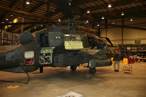 COLEMAN ARMY AIRFIELD, Germany &mdash; The Theater Aviation Sustainment Manager-Europe recently completed maintenance on two AH64 Apache helicopters owned by the Netherlands. (Department of Defense photo)