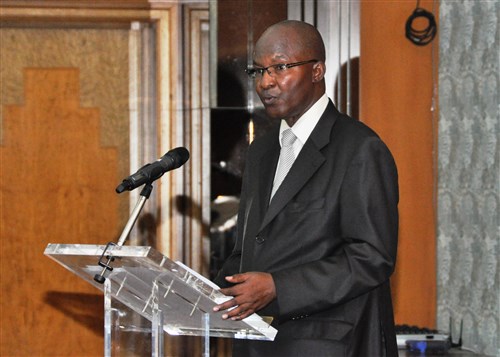 DAKAR, Senegal - Moussa Mbaye, secretary general of the Senegalese Ministry of Health and Prevention, addresses participants of the West Africa Pandemic Readiness and Response Exercise in Dakar, Senegal, July 18, 2011. More than 100 civilian and military representatives from West Africa, along with the Economic Community of West African States (ECOWAS), and international organizations attended the week-long event to coordinate on national and regional disaster response plans. The exercise was hosted by the World Food Programme with the support of ECOWAS, U.S. Africa Command, U.S. Agency for International Development, and the Australian Agency for International Development. (U.S. AFRICOM photo by Danielle Skinner)