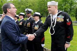 STUTTGART, Germany  - U.S. European Command held a change of command ceremony on Patch Barracks's Washington Square, May 10. Air Force Gen. Philip Breedlove assumed command of EUCOM from retiring Adm. James Stavridis who assumes the post of Dean at the Fletcher School of Law and Diplomacy at Tufts University, Mass., on July 1.