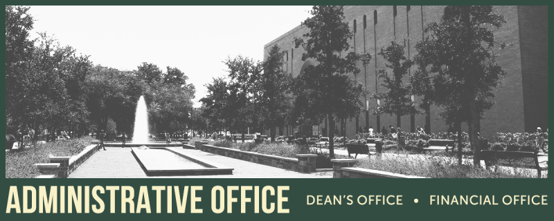 water fountain, trees, and front entrance to Willis Library