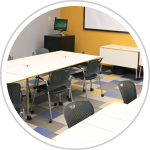 study room with tables and chairs