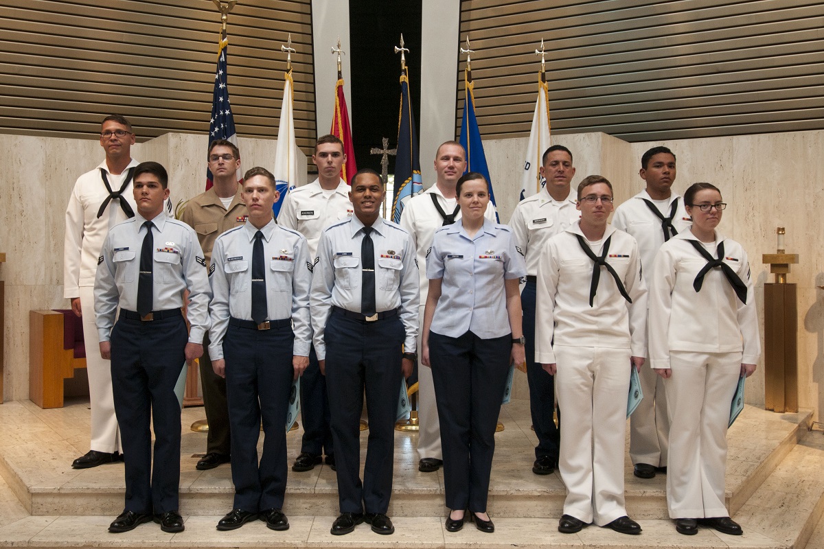 PENSACOLA, Fla. (Sept. 22, 2016) Graduates of the Joint Cyber Analysis Course at Information Warfare Training Command Corry Station pose for a photo during a graduation ceremony held at Naval Air Station Pensacola Corry Station. Information Warfare Training Command Corry Station, as part of CIWT, provides a continuum of training to Navy and joint service personnel that prepares them to conduct information warfare across the full spectrum of military operations.  U.S. Navy photo by Mass Communication Specialist 3rd Class Taylor L. Jackson/Released 