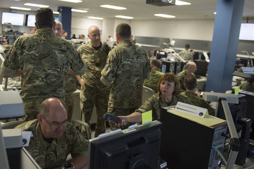 Participants at the Cyber Guard 2016 exercise work through a June 16. 2016, training scenario during the nine-day exercise in Suffolk, Va., that concluded last week. Air Force Lt. Gen. James K. “Kevin” McLaughlin, the deputy commander of U.S. Cyber Command, told the House Armed Services Committee June 22 that the exercise is critical to training cyber warriors to operate in the new domain. DoD photo by Navy Petty Officer 2nd Class Jesse A. Hyatt

