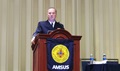 Deputy Surgeon General Navy Rear Adm. Terry Moulton addresses MHS clinicians at the 2016 AMSUS Conference.