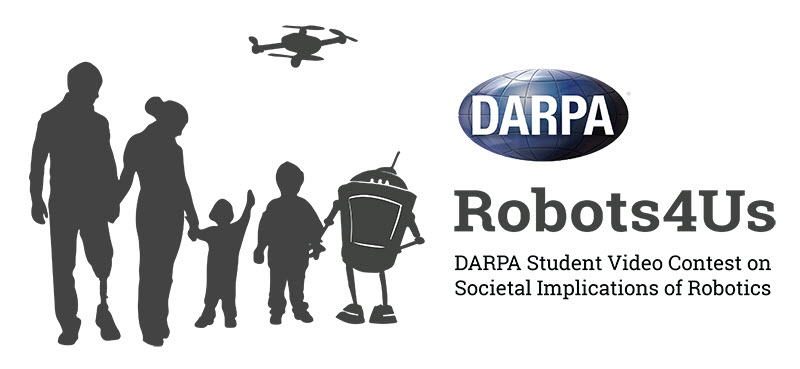 DARPA’s Robots4Us contest asks high school students to create videos explaining their thoughts on how robots might contribute to future society. DARPA image.