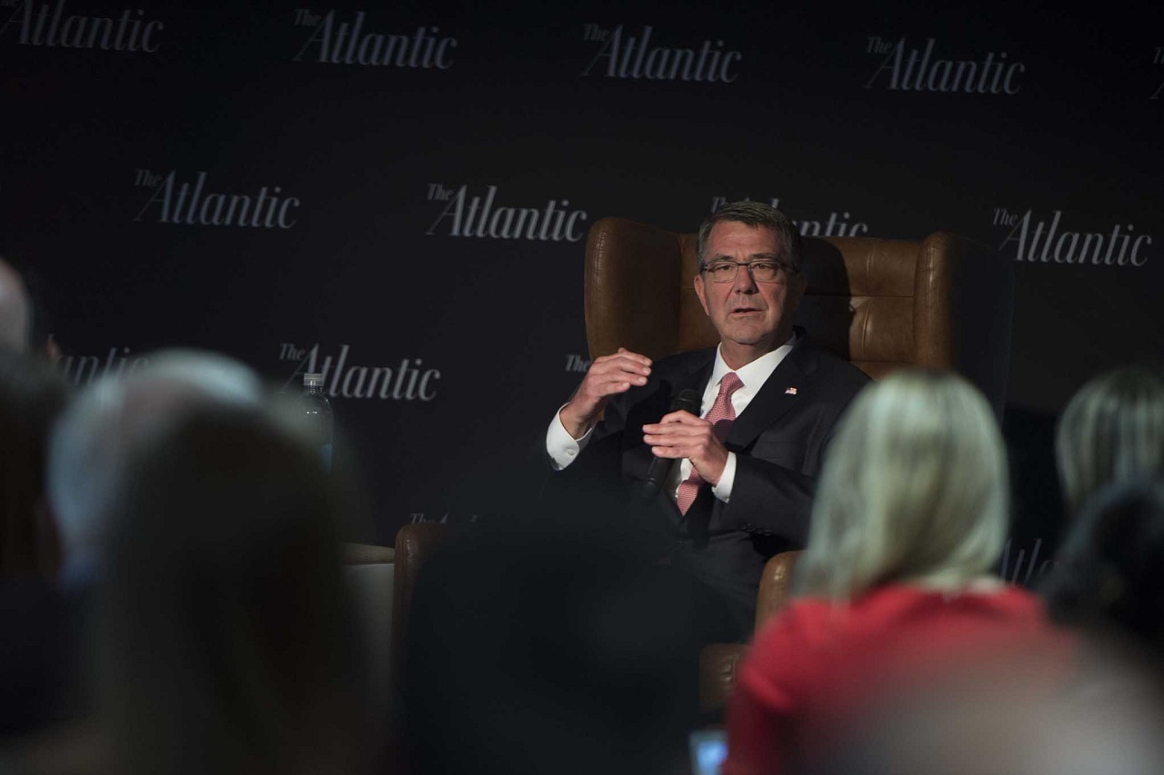 Defense Secretary Ash Carter speaks about Force of the Future technology and innovation initiatives at the Atlantic Exchange forum in Washington, D.C., Nov. 14, 2016. DoD photo by Navy Petty Officer 1st Class Tim D. Godbee