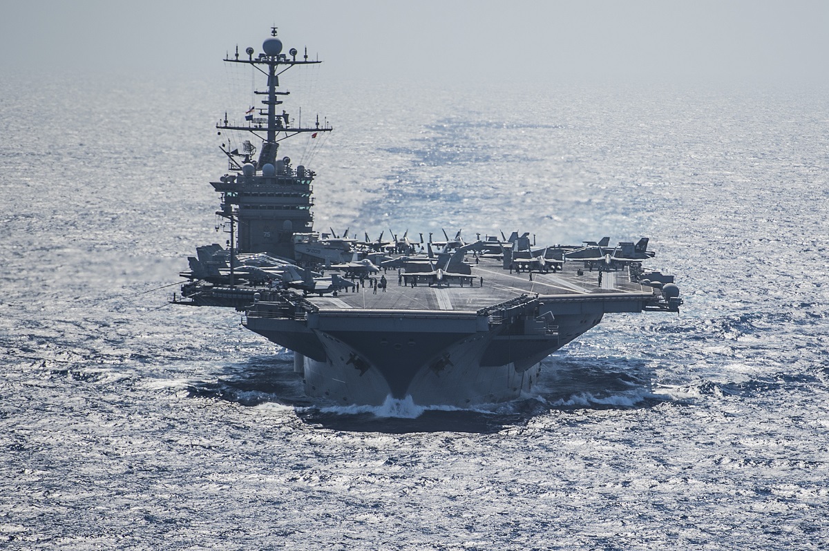 MEDITERRANEAN SEA (June 15, 2016) Aircraft carrier USS Harry S. Truman (CVN 75) conducts flight operations from the Mediterranean Sea. Harry S. Truman Carrier Strike Group is deployed in support of Operation Inherent Resolve, maritime security operations and theater security cooperation efforts in the U.S. 6th Fleet area of operations.  U.S. Navy photo by Mass Communication 3rd Class J. M. Tolbert/Released 
