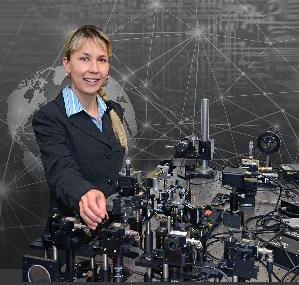 Dr. Joanna Ptasinski, an SSC Pacific electronics engineer in the Advanced Photonics Technologies Branch, is investigating quantum computing as a Technology Scout. U.S. Navy photo by Alan Antczak